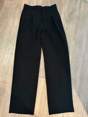 Aritzia Black Wide-Leg High-Rise Trousers